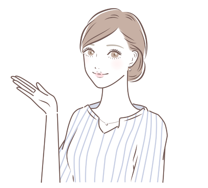 バストアップのストライプシャツの女性