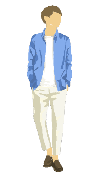 手描き風男性ファッションのイラスト素材
