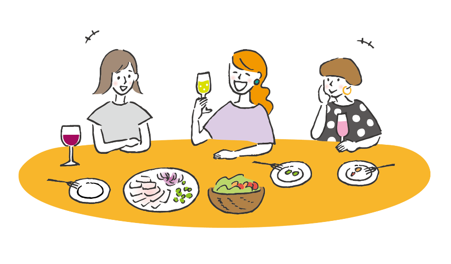 女子会のイラスト素材
