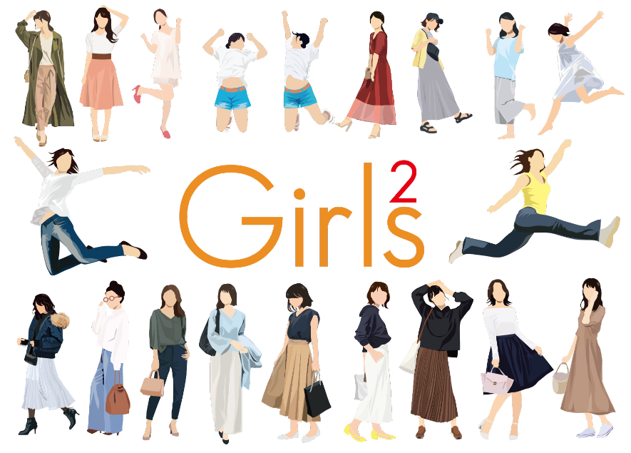 大学生ガールズイラストセット