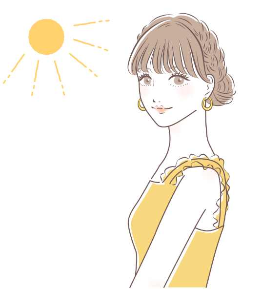 バストアップの黄色い服の女性