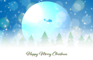月夜のクリスマス背景（クリスマス、星空、キラキラ、枠、星、クリスマスカード、かわいい、雪、夜空、ダイヤモンドダスト、結晶、雪の結晶、華、雪の華、月、月夜、きれい、風景、輝く、ガーリー、美しい）