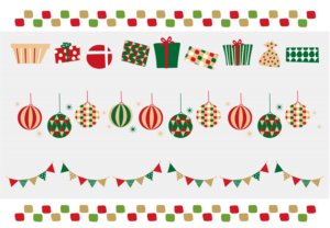 クリスマス素材のまとめ（クリスマス、クリスマスイブ、クリスマスプレゼント、プレゼント、シンプル、かわいい、ポップ、ほのぼの、キュート、ほんわか、オーナメント、ガーリー、ガールズ、フラッグ、フラッグガーランド）