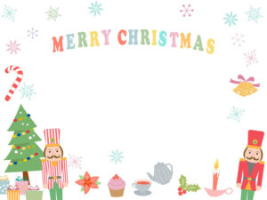 ツリーとおもちゃの兵隊さんのクリスマスカード