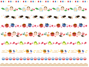 節分フレーム詰め合わせ（節分、豆まき、鬼、恵方巻き、寿司、お寿司、梅の花、梅、太巻き、海苔巻き、恵方、如月、豆、大豆、おかめ、赤鬼、青鬼、柊、柊鰯、だるま、うぐいす、ひょっとこ、行事、伝統、日本、イメージ、春、2022、スタンダード、かわいい、シンプル、ポップ、定番、イラスト、素材、フレーム、飾り線、飾り系）