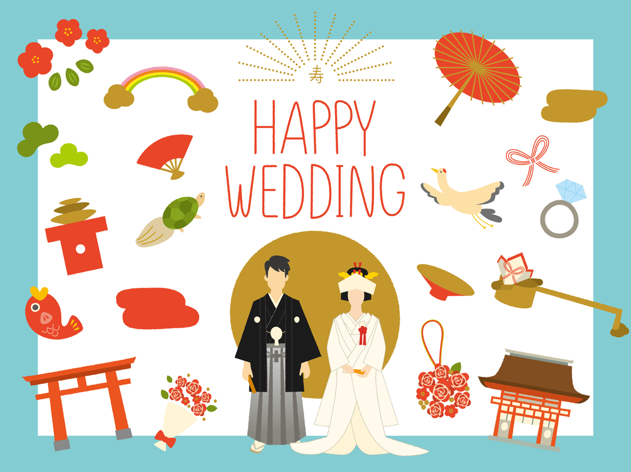 商用利用可 和装の結婚式のイラスト15選 手描きやシンプルなどおしゃれなものまで ピョンタックのイラストや写真で副業する方法