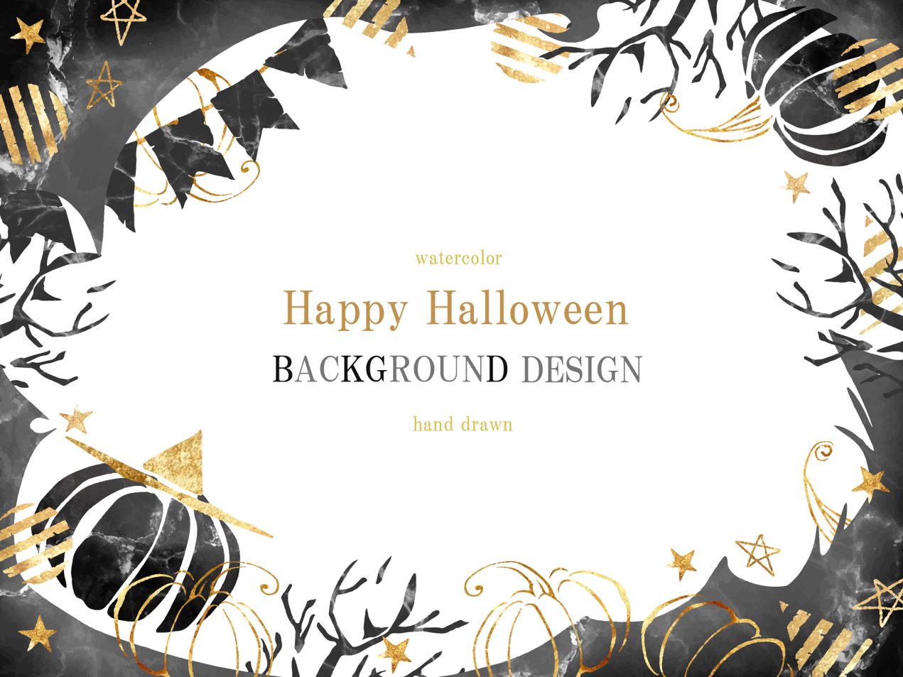 ゴールドとブラックのハロウィン背景