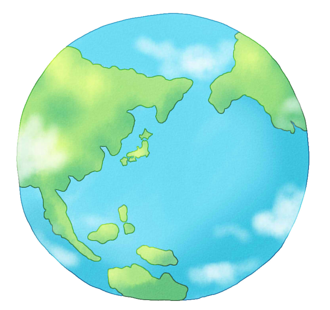 手書き風ゆるーい地球のイラスト素材
