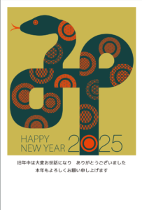 渋めの色合い2025年賀状（へび、素材、和柄、和風、麻の葉、青海波、鹿の子、矢絣、紗綾、伝統柄、紋様）